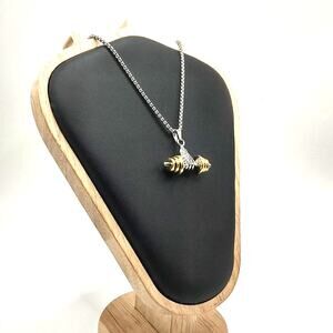 Stainless Steel Golden Weightlifting Necklace Dumbbell Valentine's Birthday Gift